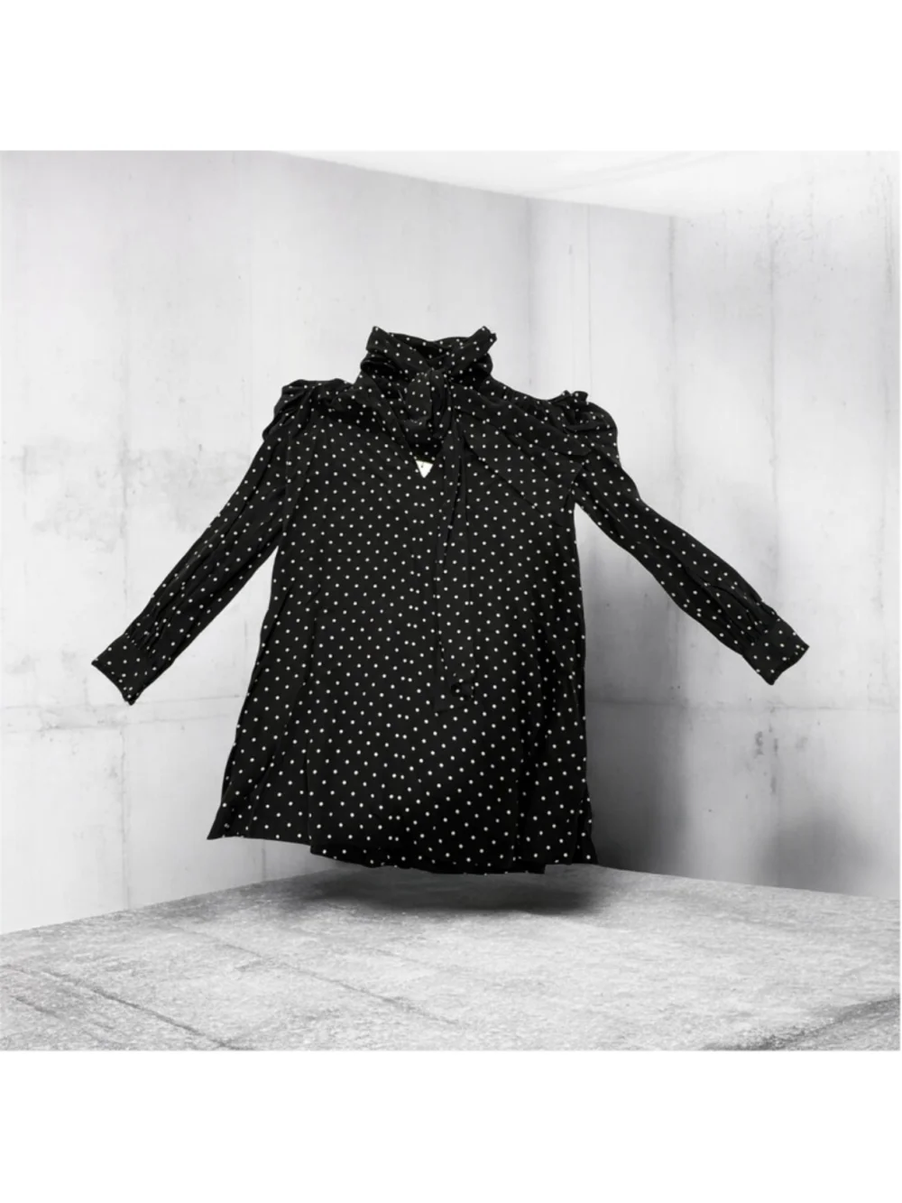 Zara Polka Dot Scarf Dress Size M